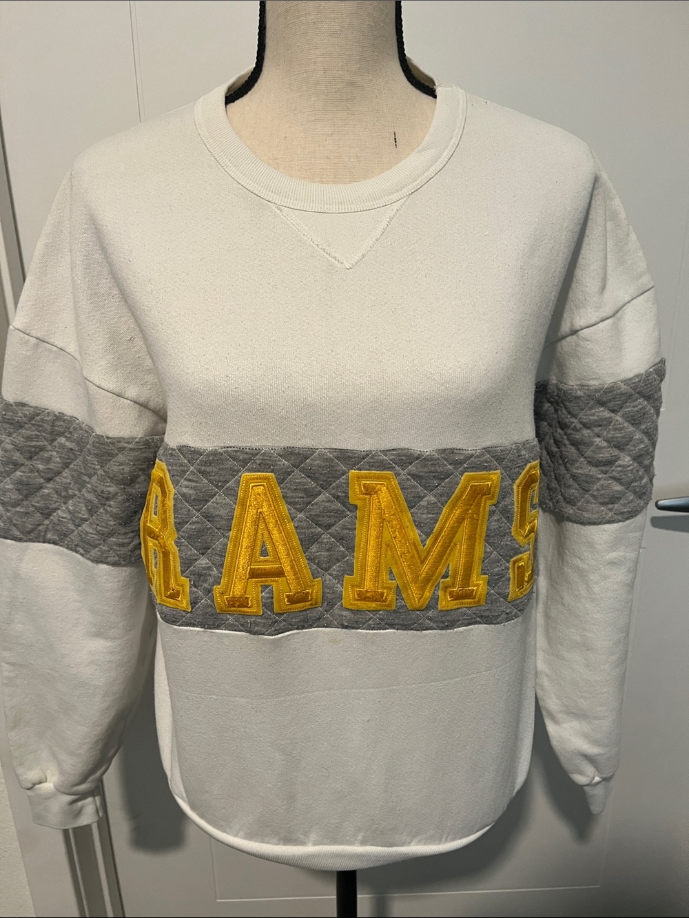 Vintage Chalkline Rams White Pullover Sweatshirt 80’s Football Gameday Tailgate
